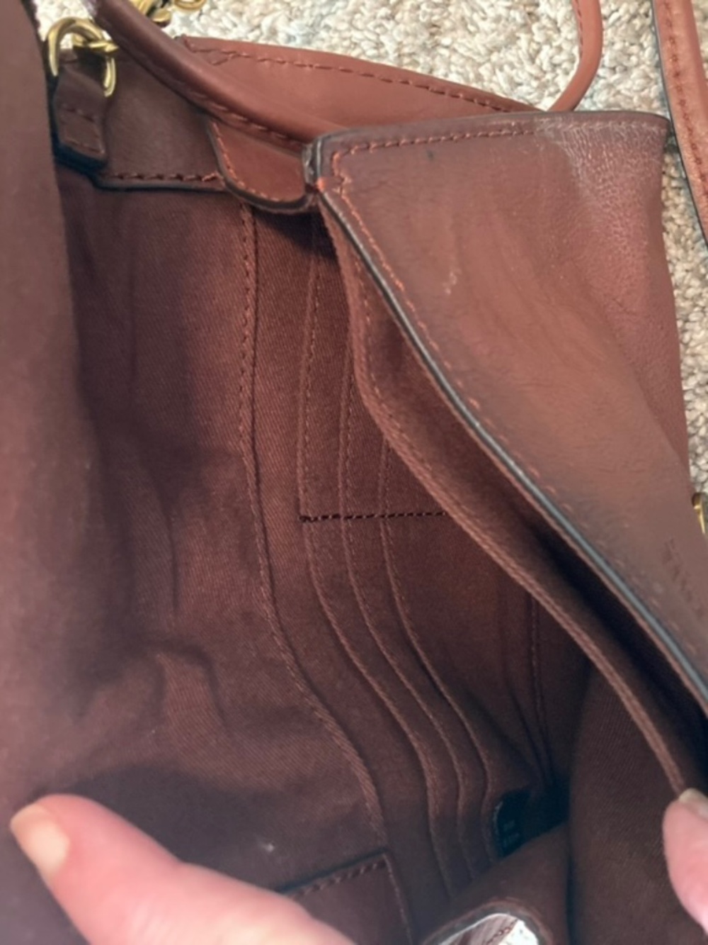 Frye Lucy Women's Small Leather Crossbody Bag/wallet Cognac, Brown - Picture 4 of 4